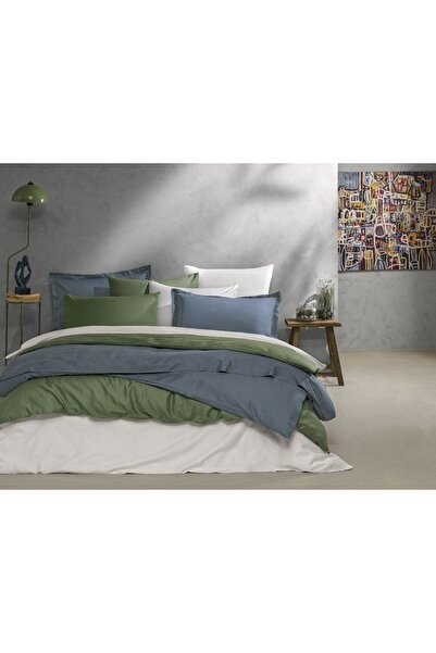 Linens Mix&Match Cotton Satin 2-Piece Flounced Pillowcase Set Indigo