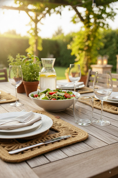 NEŞELİ HOME Jutty Hasır Görünümlü Jüt Dokuma Kare Natural Örgü Dekoratif Amer...