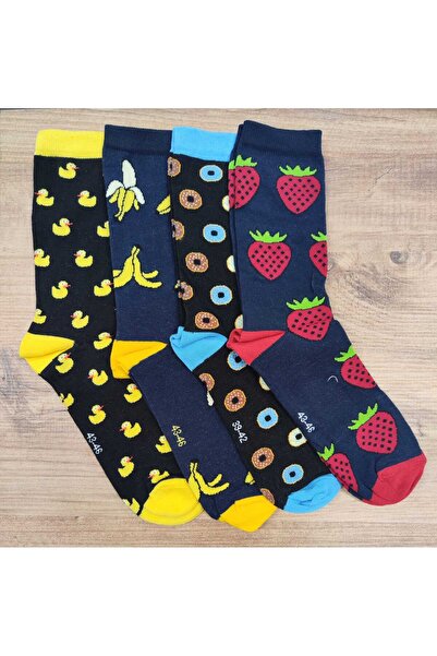 erceys 4 цвята унисекс памучни чорапи Happy