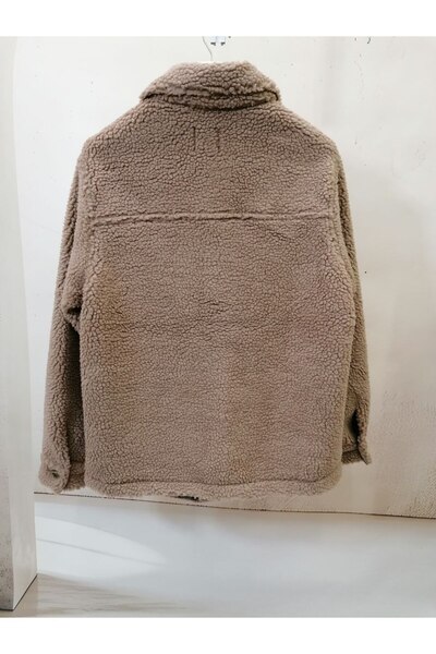 navybluebyaliodabas NBM TW POLE J58 PELUS DUGMELI CEKET-Bej