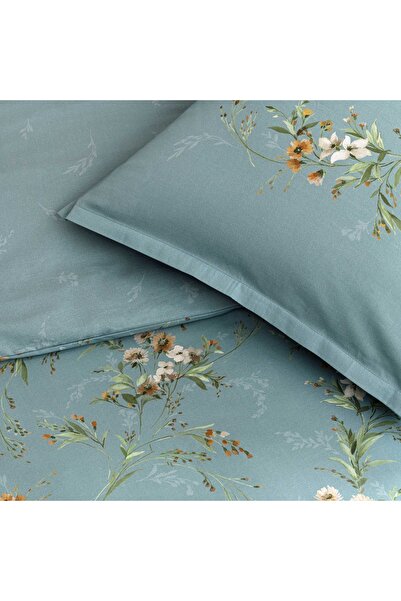 Linens Allday Luce Cotton Satin Double Duvet Cover Set Blue