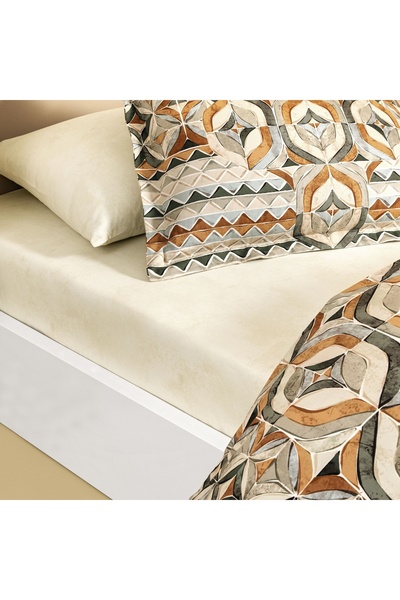 Linens Fresnel Cotton Satin Double Duvet Cover Set Orange