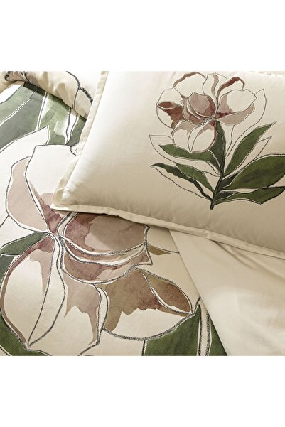 Linens Allday Elony Cotton Satin Double Duvet Cover Set Ecru