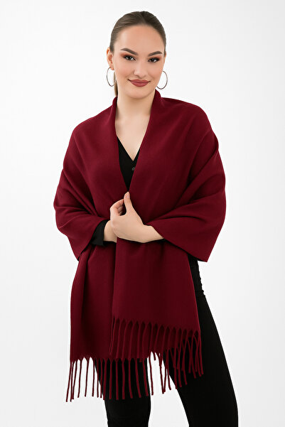 sç Saraçoğlu Çanta Unisex Soft Tassel Cashmere Textured Scarf Shawl |   Trend Colors (50 X 185)