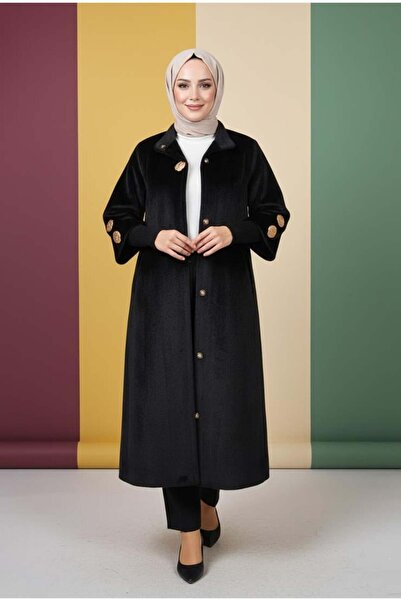 MODARTE Hakim Yaka Kol Ribanalı Düğmeli Kaban