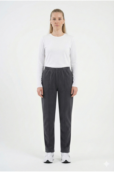 Cottonland Kadın Klasik Kesim Polar Eşofman Alt Füme