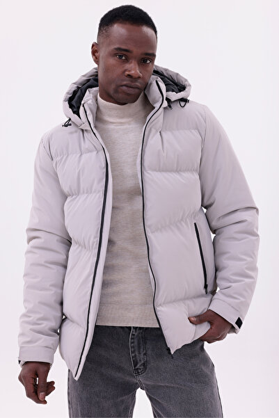 freemen Men's Stone Waterproof Jacket Nova Fabric Removable Hooded Zipper Detail