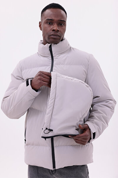 freemen Men's Stone Waterproof Jacket Nova Fabric Removable Hooded Zipper Detail