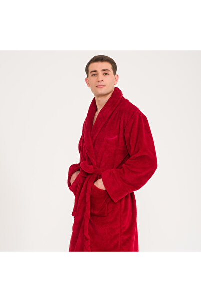 Miespiga Shawl Collar Welsoft Claret Red Fleece Dressing Gown Family Set