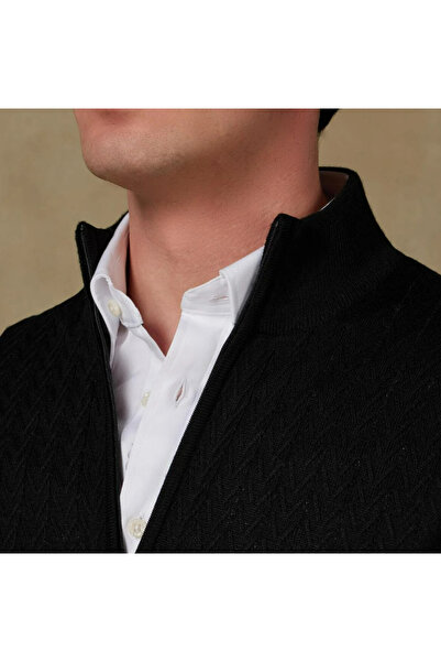 Abbate Πλεκτό ύφασμα Seta Μάλλινο Μοντέρνο Μαύρο ψηλός λαιμός Ανδρικά πλεκτά με σχέδια