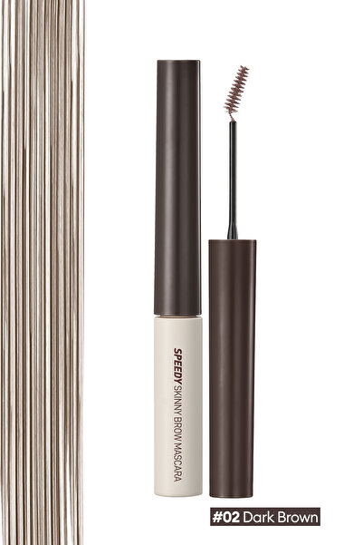 PERIPERA Renkli ve Sabitleyici Kaş Maskarası Speedy Skinny Brow Mascara 02 DarkBrown