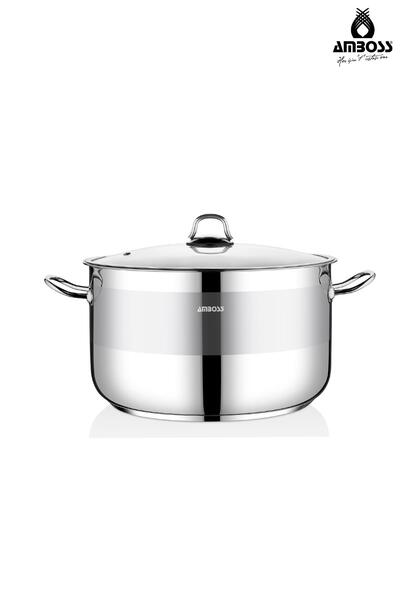 Amboss Saphire Stainless Steel 34 cm Deep Pot with Glass Lid