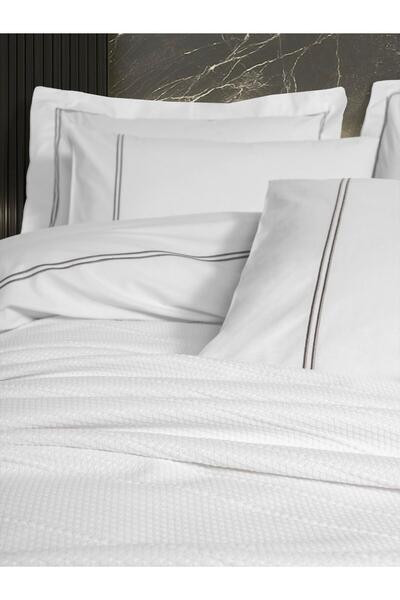 Cotton Box Classic Dowry - Double Pique Duvet Cover Set - Mehveş White
