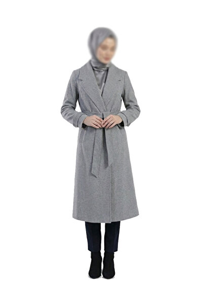 dcn giyim 1985 Women's Belted Coat Manto-1299