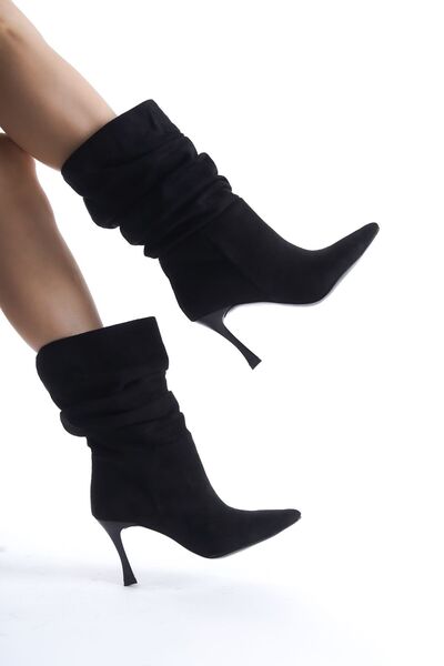 MARSEDO Eternal γυναικείες μπότες - μυτερή μύτη, λεπτό τακούνι, φυσούνα κάτω από το γόνατο Casual σχέδιο