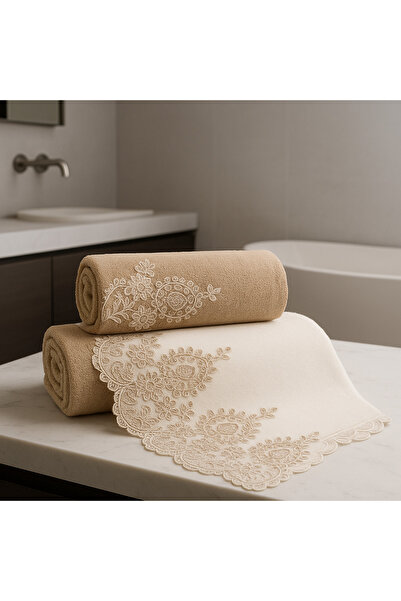 Çeyiz Bahçesi نورا كاديفت 2 عبوة من مناشف كريم كابتشينو