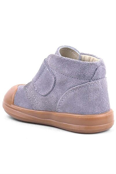 Rakerplus Yoohoo Genuine Leather Gray Velcro Unisex Baby Boots