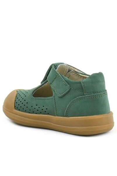 Rakerplus Shaun Genuine Leather Green Velcro Anatomical Baby Sandals