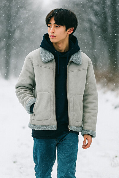 couis γούνινο μονόχρωμο γιακά unisex μεγάλου μεγέθους