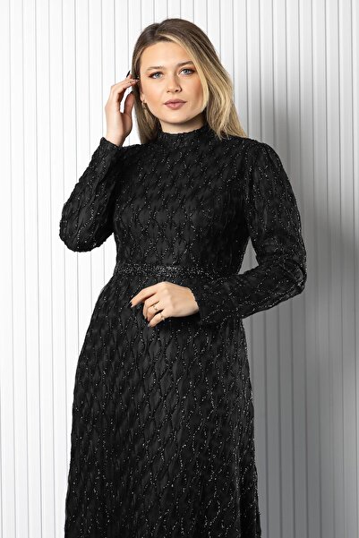 SUBU TASARIM Βραδινό φόρεμα Lina Μαύρο TBSELB80