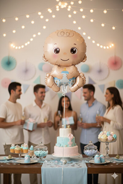 Deniz Party Store بالون فويل أزرق للأطفال الرضع