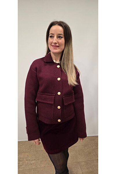 HSNGIYIM Polo Collar Cardigan