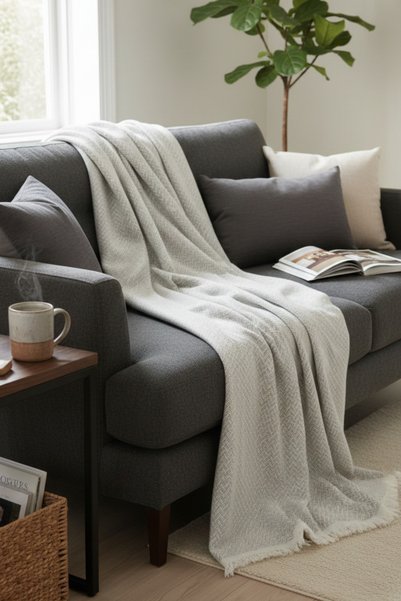 Shadro Textile Double-Sided Cotton Sofa, Armchair, Lounge Chair Cover Shawl / Stylish Design 170x210