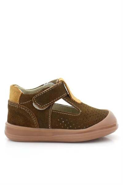 Rakerplus Shaun Genuine Leather Brown Tan Velcro Anatomical Baby Sandals