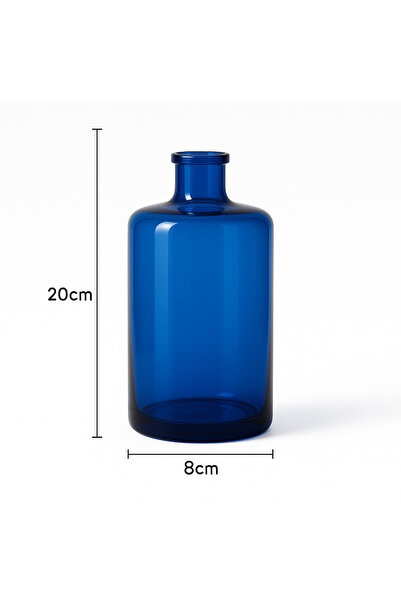 GROVİNG HAİR Mavi Dekoratif Cam Şişe sürahi Şık ve Modern Tasarım Özel Tasarı...