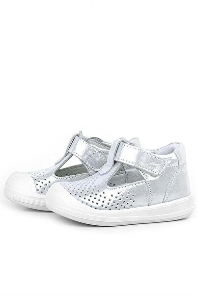 Rakerplus Shaun Genuine Leather White Glitter Velcro Anatomical Baby Sandals Shoes