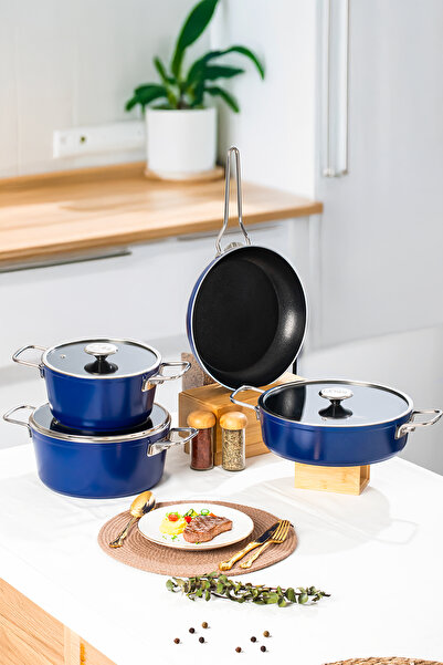 Lines Rozella 7 Piece Titanium Granite Pot Set