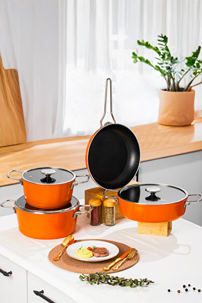 Lines Rozella 7 Piece Titanium Granite Pot Set