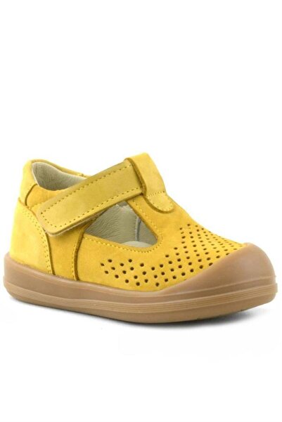 Rakerplus Shaun Genuine Leather Yellow Velcro Anatomical Baby Sandals