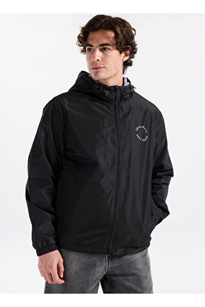 Jack & Jones Black Men's Coat 12284465_Jorbillyburg Light Hood Ja