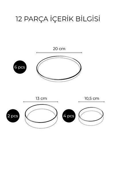 Kitchen Life 12 Piece Stackable Pop Black and White Breakfast Set for 6 People - Luxury Breakfast Presentation Plate Set