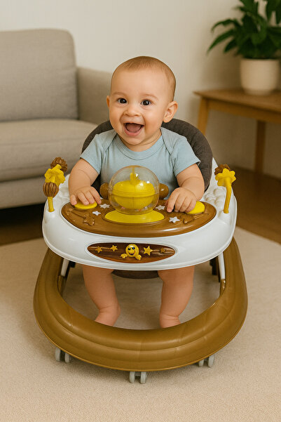 YOGNETIC StepX Ultra Müzikli Işıklı Yürüteç | Gelişim Destekli Eğitici | 10 Tekerlekli Yürüteç