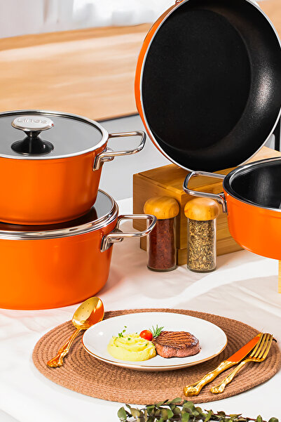 Lines Rozella 7 Piece Titanium Granite Pot Set