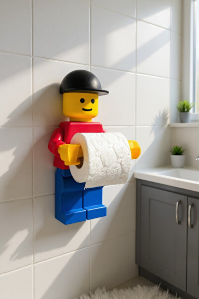 esi trade 3D Printed Block Figure Toilet Paper Holder |   Hat Model – Wall-Mo...