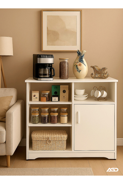 AGD خزانة قهوة ذات سعة تخزين كبيرة لغرفة المعيشة أو المكتب