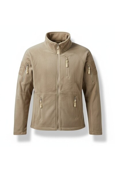 Beevos Military Thermal Tactical Fleece Jacket Men's Full Zipper 5 Pockets Cold Proof