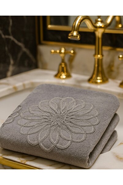 Çeyiz Bahçesi Кюре оксамитовий рушник сірий 50 × 90