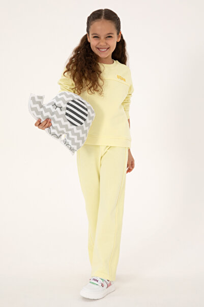 U.S. Polo Assn. بنطال رياضي مخطط باللون الأصفر للفتيات 50317901-VR044