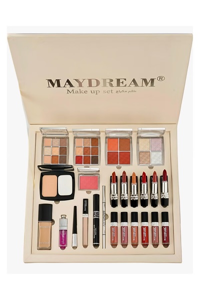 MAYDREAM طقم مكياج مجموعة فاخر مكون من24 قطعة لإطلالة ساحرة ومتكاملة الطقم البيج الانيق