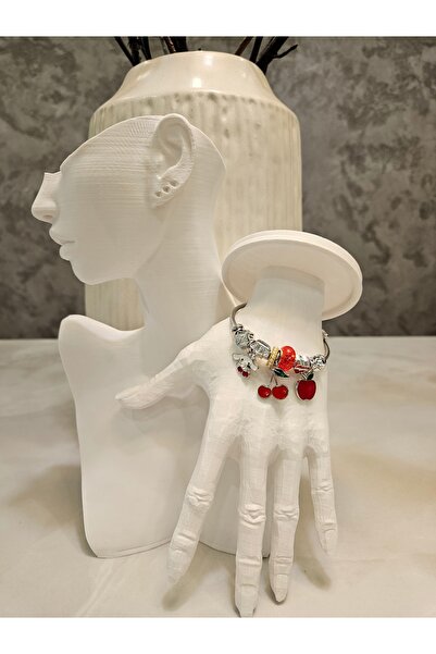 Alyas Aksesuar سوار من الفولاذ المقاوم للصدأ عالي الجودة 316L مع حلية الكرز