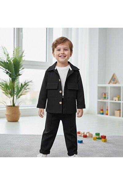 P&H BABYWEAR طقم كتان قماش قابل للتمدد سفاري موديل 3-قطعة للأولاد الرضع/الأطفال