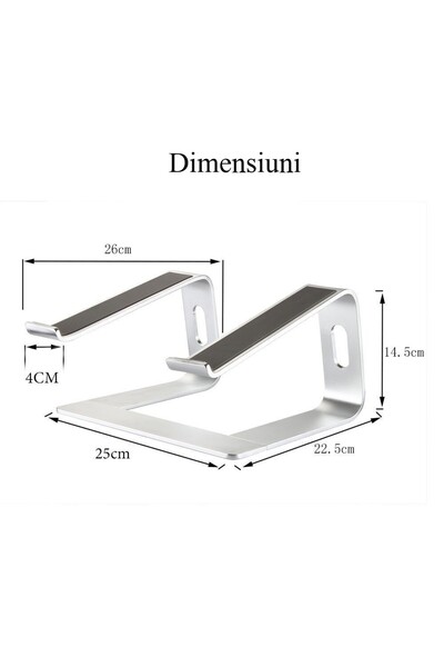 OEM Aluminum Portable Ergonomic Laptop Stand (10–15.6", Silver)