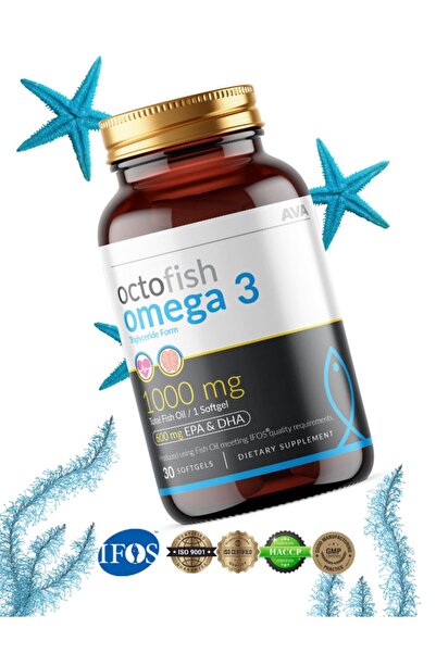 OCTOFISH İsviçre Omega 3 Balık Yağı Epa Dha Kokusuz 30 Kapsül Ava Vitamin