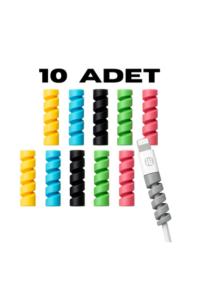 Opiunte 12 Adet 6 Renk Kablo Koruyucu Makaron