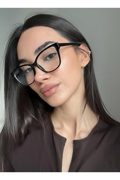 funeyes Mavri Cat eye Siyah 54 ekartman metal menteşe mavi Işık korumalı gözlük
