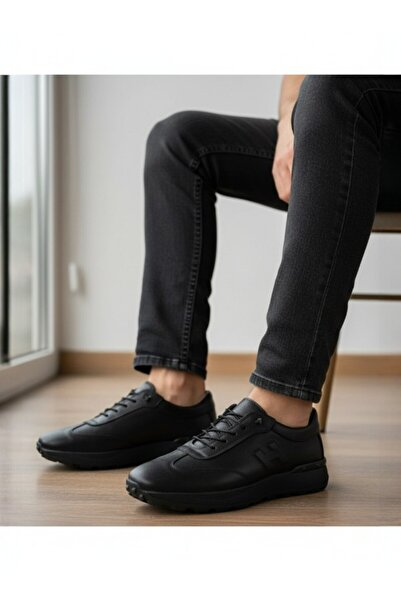 MAGIC SHOES Men's Inner Outer Genuine Leather Ultra Comfortable Orthopedic Sole Lightweight m Transitional Black Casual Sports Shoes